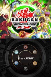 Title screen of Bakugan Battle Brawlers - Les Protecteurs De La Terre on the Nintendo DS.