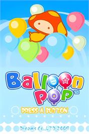 Title screen of Balloon Pop on the Nintendo DS.