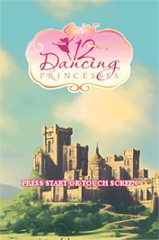 Title screen of Barbie In The 12 Dancing Princesses on the Nintendo DS.