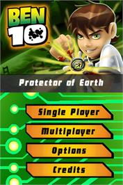 Title screen of Ben 10 - Protector Of Earth on the Nintendo DS.