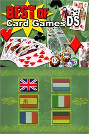 Title screen of Best Of Card Games on the Nintendo DS.