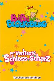 Title screen of Bibi Blocksberg - Der Verhexte Schloss-schatz on the Nintendo DS.