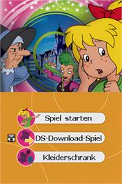 Title screen of Bibi Blocksberg - Neustadt Im Hex-chaos on the Nintendo DS.