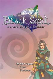 Title screen of Black Sigil - Blade Of The Exiled on the Nintendo DS.