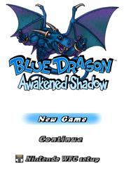 Title screen of Blue Dragon - Awakened Shadow on the Nintendo DS.