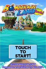 Title screen of Bomberman Land Touch ! on the Nintendo DS.