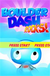 Title screen of Boulder Dash Rocks on the Nintendo DS.