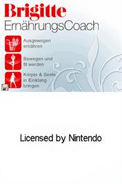 Title screen of Brigitte - Ernaehrungs Coach on the Nintendo DS.