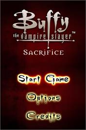 Title screen of Buffy The Vampire Slayer - Sacrifice on the Nintendo DS.