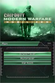 Title screen of Call Of Duty - Modern Warfare - Mobilized on the Nintendo DS.