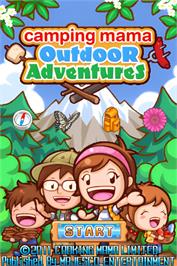 Title screen of Camping Mama - Outdoor Adventures on the Nintendo DS.