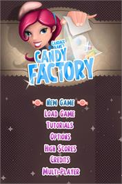 Title screen of Candace Kane's Candy Factory on the Nintendo DS.