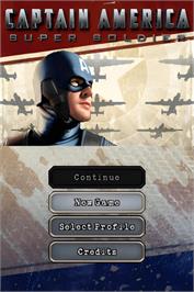 Title screen of Captain America - Super Soldat on the Nintendo DS.