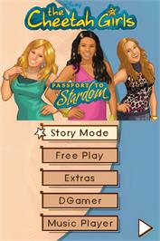 Title screen of Cheetah Girls, The - Passport To Stardom on the Nintendo DS.