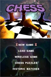 Title screen of Chess on the Nintendo DS.