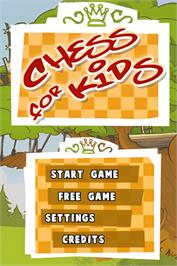 Title screen of Chess For Kids on the Nintendo DS.