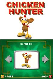 Title screen of Chicken Hunter on the Nintendo DS.