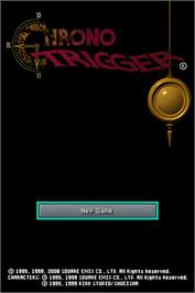 Title screen of Chrono Trigger on the Nintendo DS.