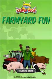 Title screen of Clever Kids - Farmyard Fun on the Nintendo DS.