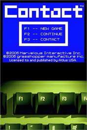 Title screen of Contact on the Nintendo DS.