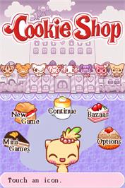 Title screen of Cookie Shop - Create Your Dream Shop on the Nintendo DS.