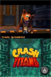 Title screen of Crash of the Titans on the Nintendo DS.
