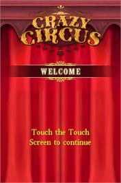 Title screen of Crazy Circus on the Nintendo DS.