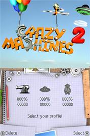 Title screen of Crazy Machines 2 on the Nintendo DS.