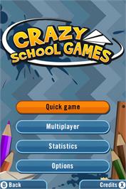 Title screen of Crazy School Games on the Nintendo DS.