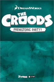 Title screen of Croods - Fête Préhistorique, Les on the Nintendo DS.