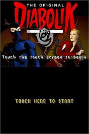 Title screen of Diabolik - The Original Sin on the Nintendo DS.