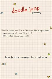 Title screen of Doodle Jump Journey on the Nintendo DS.