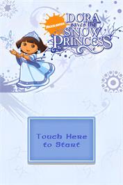 Title screen of Dora Sauve La Princesse Des Neiges on the Nintendo DS.