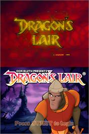 Title screen of Dragon's Lair on the Nintendo DS.