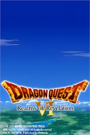 Title screen of Dragon Quest 6 - Realms of Revelation on the Nintendo DS.