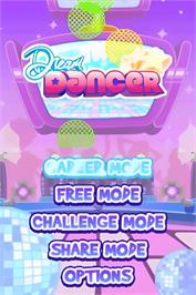 Title screen of Dream Dancer on the Nintendo DS.