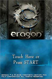 Title screen of Eragon on the Nintendo DS.