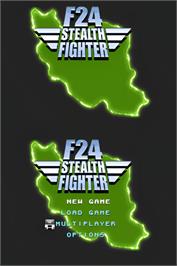 Title screen of F24 Stealth Fighter on the Nintendo DS.