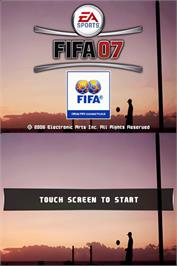 Title screen of FIFA 07 on the Nintendo DS.