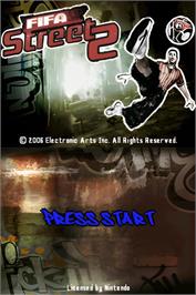 Title screen of FIFA Street 2 on the Nintendo DS.