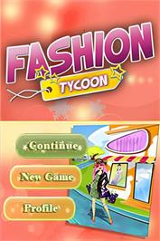 Title screen of Fashion Tycoon on the Nintendo DS.