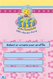 Title screen of Fifi and the Flowertots - Fifi's Garden Party on the Nintendo DS.
