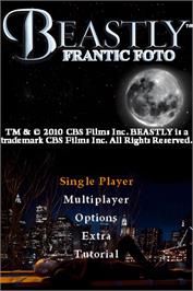 Title screen of Frantic Foto - Beastly on the Nintendo DS.