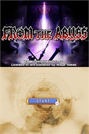 Title screen of From The Abyss on the Nintendo DS.