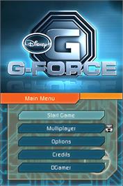 Title screen of G-force on the Nintendo DS.