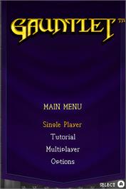 Title screen of Gauntlet on the Nintendo DS.