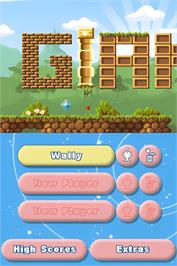 Title screen of Giana Sisters DS on the Nintendo DS.