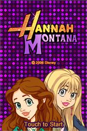 Title screen of Hannah Montana on the Nintendo DS.