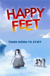 Title screen of Happy Feet on the Nintendo DS.