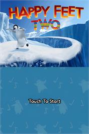 Title screen of Happy Feet 2 on the Nintendo DS.